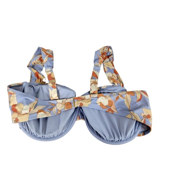 Time and Tru Womens 3XL Dusty Blue Printed Ruched Underwire Bikini Top NWOT - Picture 6 of 8